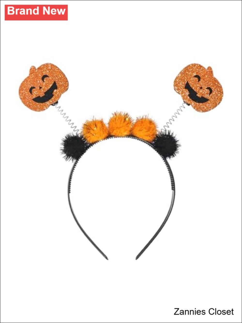 👻 Glitter Pumpkin Ball Hairband Fuzzy Hair Hoop Halloween Headband Adult Dress